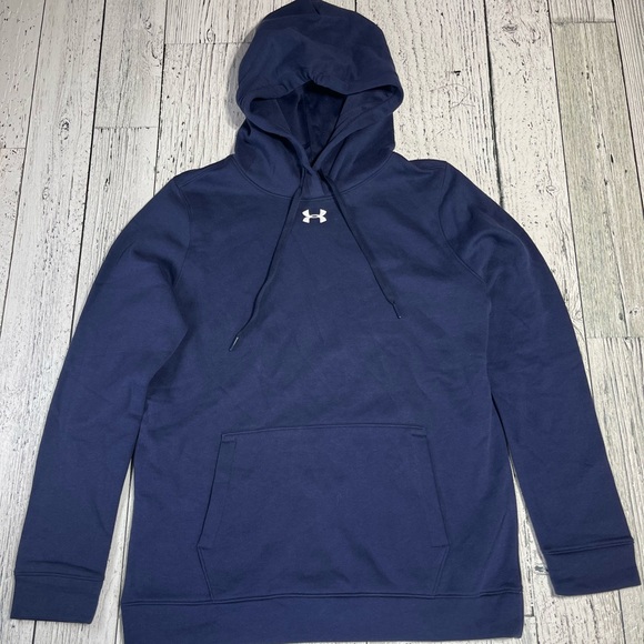 Under Armour Women's Cold Gear UA Hoodie Midweight Sweatshirt navy blue NWT - Picture 1 of 6
